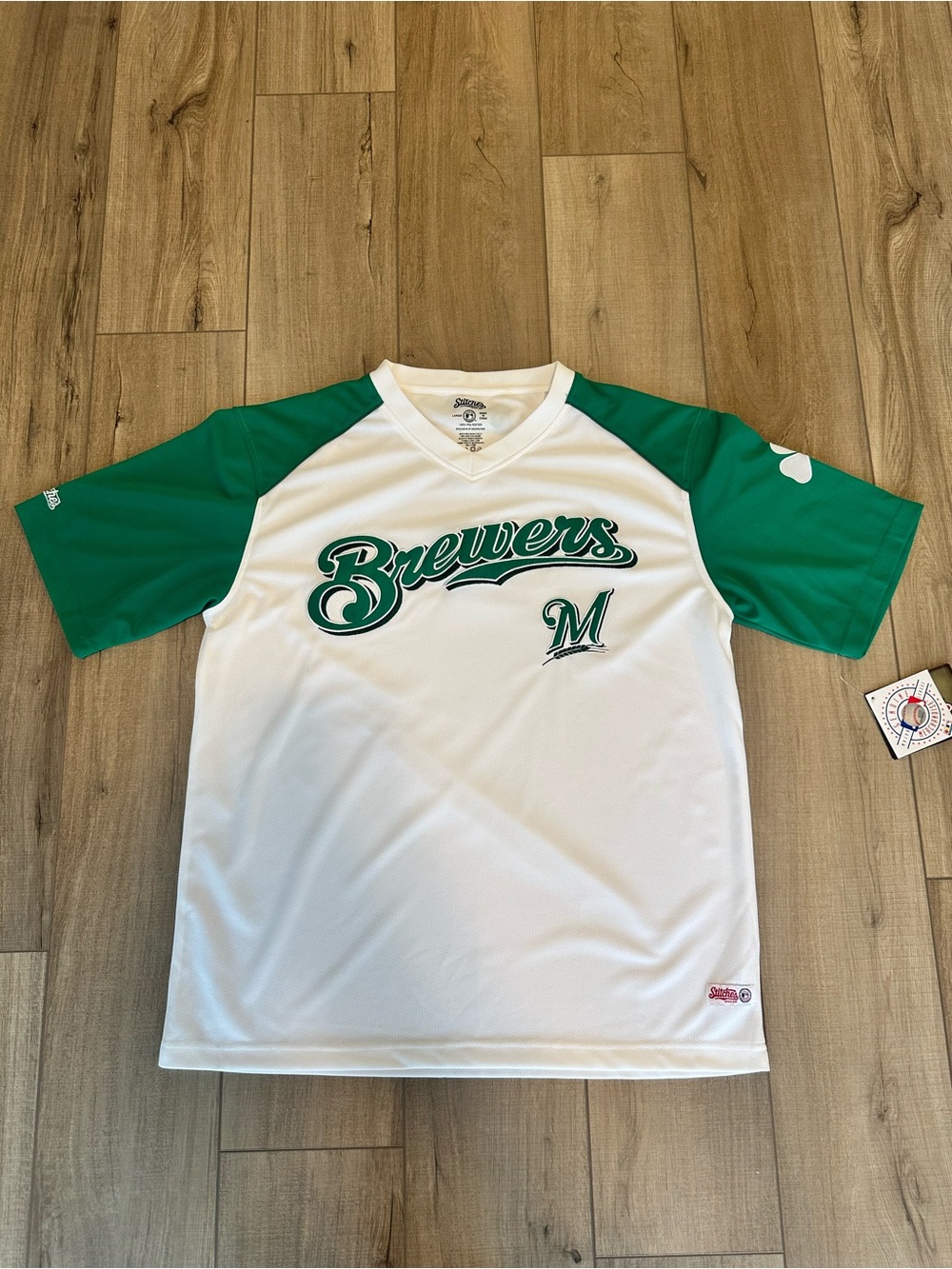 NWT Milwaukee Brewers Green & White Baseball Jersey